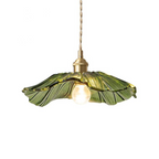 Lampa Wisząca Bohemian ze Szklanym Kloszem w Kształcie Kwiatu - Zielony