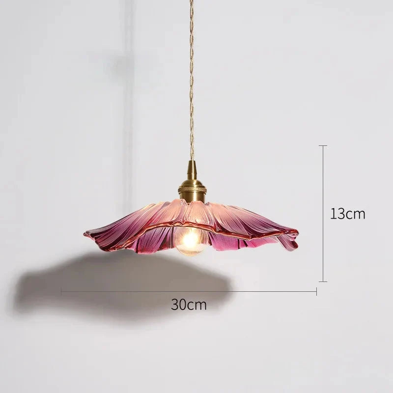 Lampa Wisząca Bohemian ze Szklanym Kloszem w Kształcie Kwiatu - 6