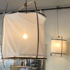 Lampa Wisząca Bohemian z Tkaninowym Kloszem i Bambusową Ramą - 6