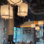 Lampa Wisząca Bohemian z Tkaninowym Kloszem i Bambusową Ramą - 7