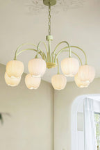 Lampa Wisząca Tulipan Bohemian z Zielonymi Ramionami