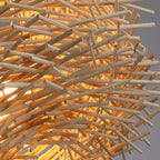 Lampa Wisząca Boho Gniazdo z Rattanu - 11