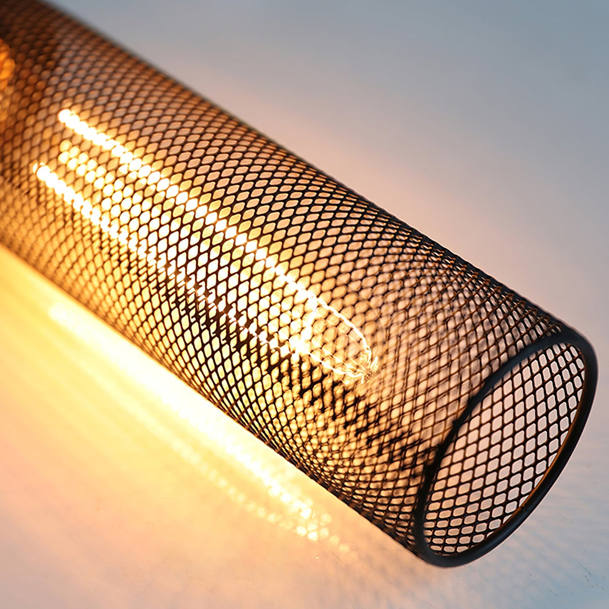 Lampa Wisząca Industrialna z Betonowym Kloszem i Metalową Siatką - 7