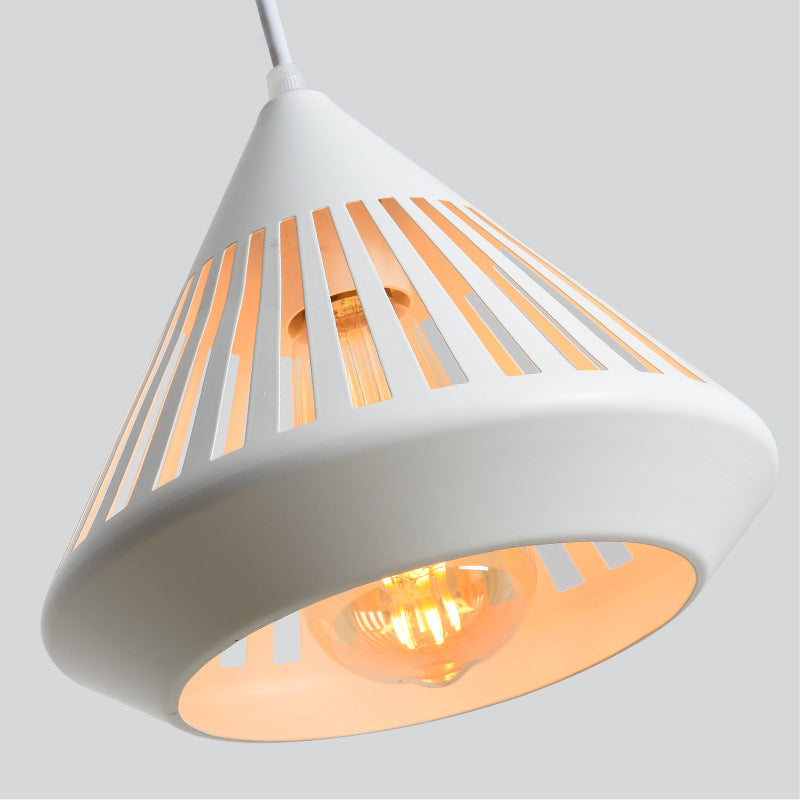 Lampa Wisząca Industrialna Stożkowy Klosz z Paskami - 15