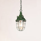 Lampa Wisząca Industrialna Vintage z Kloszem i Kratką Ochronną - 10
