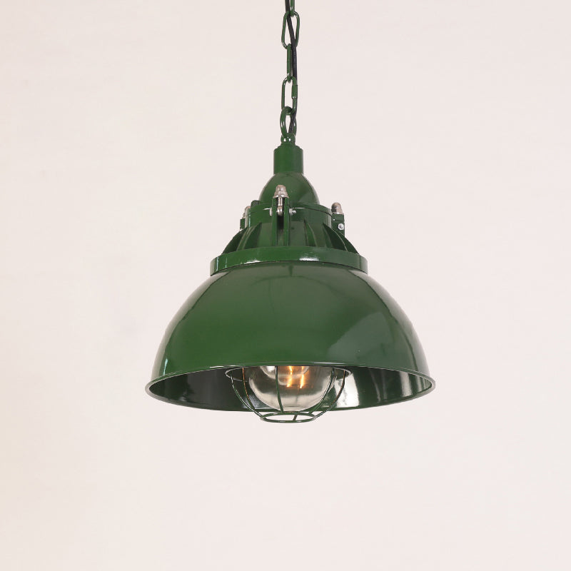 Lampa Wisząca Industrialna Vintage z Kloszem i Kratką Ochronną - 13