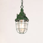 Lampa Wisząca Industrialna Vintage z Kloszem i Kratką Ochronną - 20