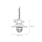 Lampa Wisząca Industrialna Vintage z Kloszem i Kratką Ochronną - 6