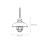 Lampa Wisząca Industrialna Vintage z Kloszem i Kratką Ochronną - 8
