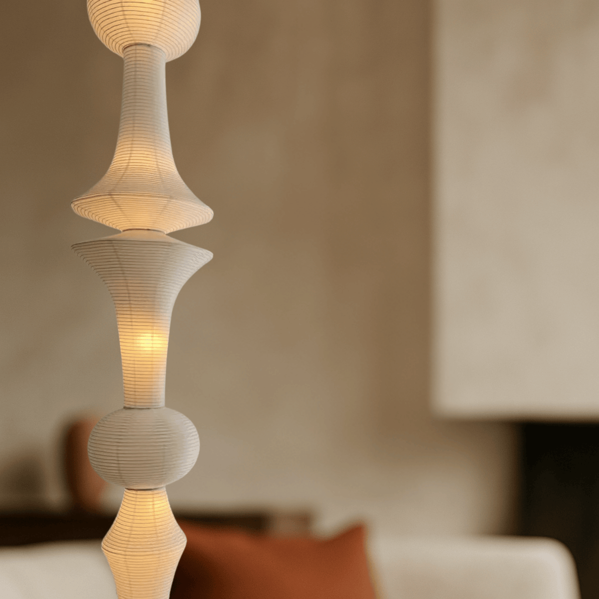 Lampa Wisząca Japandi z Kloszem z Papieru Washi - 12