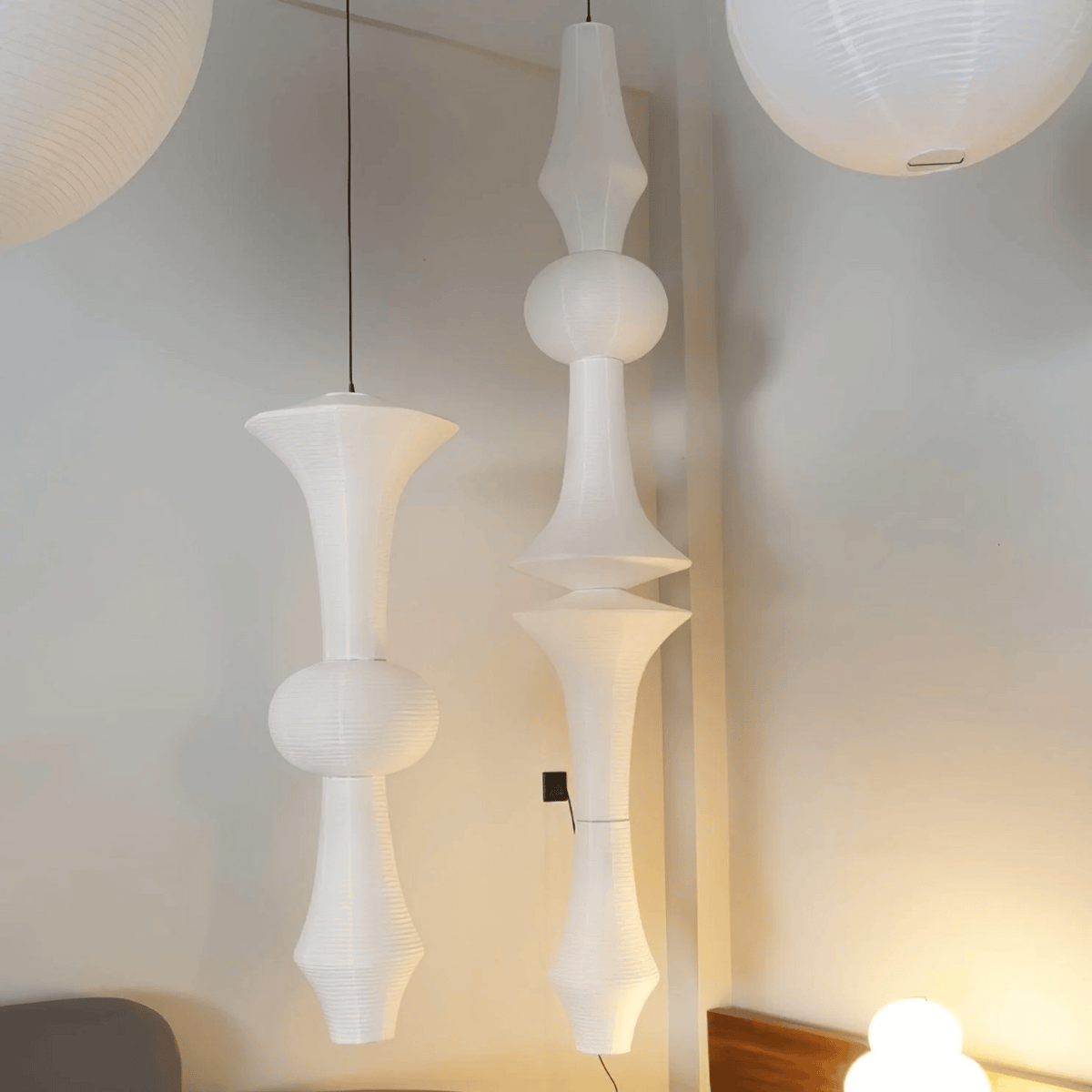 Lampa Wisząca Japandi z Kloszem z Papieru Washi - 16