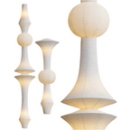 Lampa Wisząca Japandi z Kloszem z Papieru Washi - 4