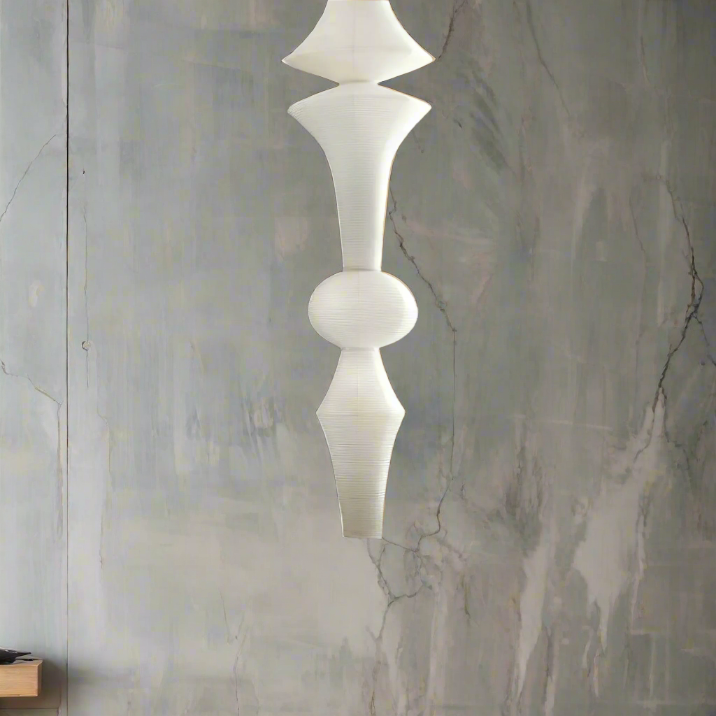 Lampa Wisząca Japandi z Kloszem z Papieru Washi - 9