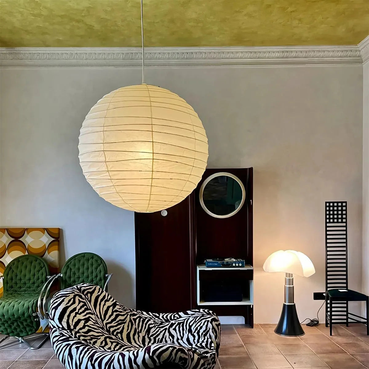 Lampa Wisząca Japandi Kula z Papieru Ryżowego - 14