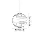 Lampa Wisząca Japandi Kula z Papieru Ryżowego - 20