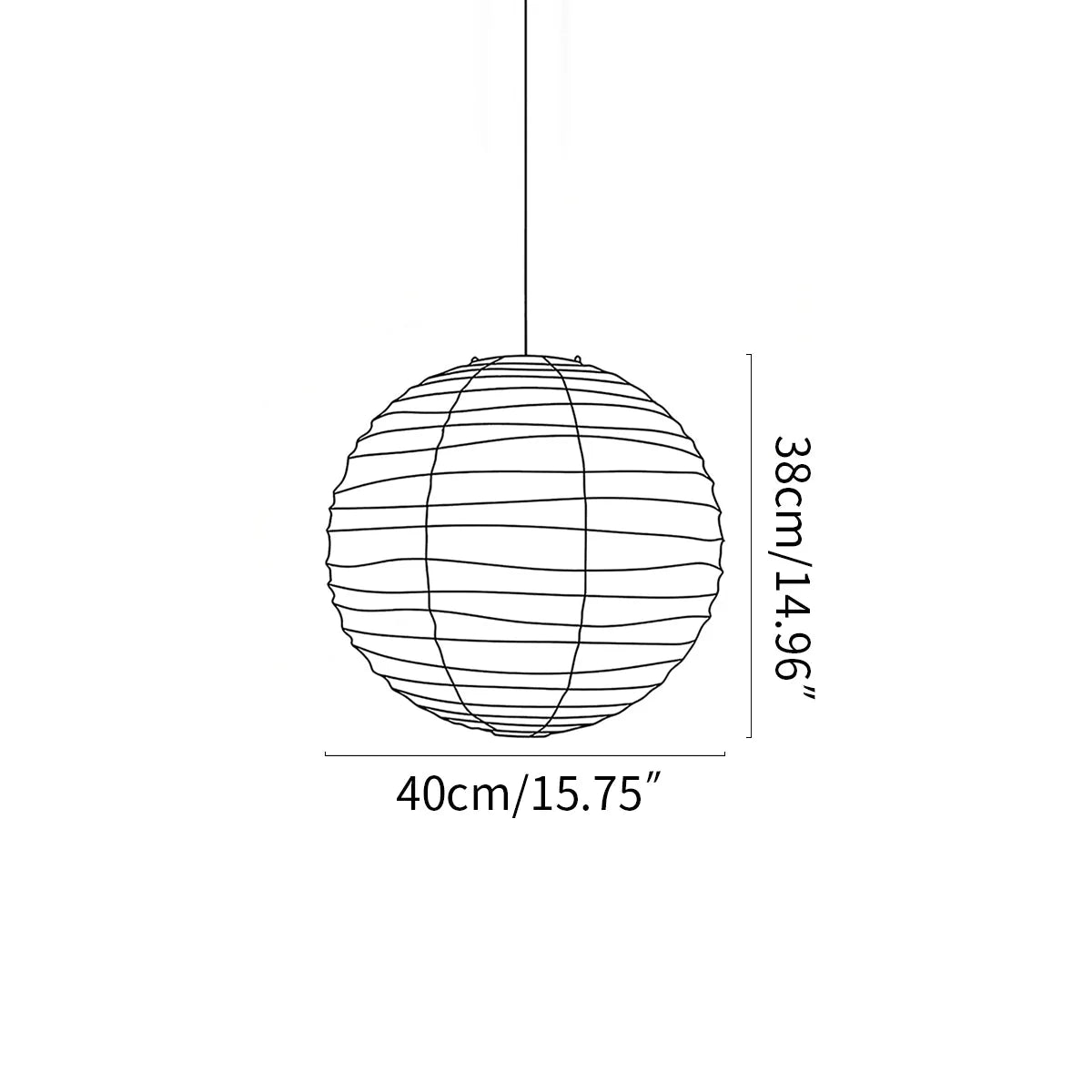 Lampa Wisząca Japandi Kula z Papieru Ryżowego - 20