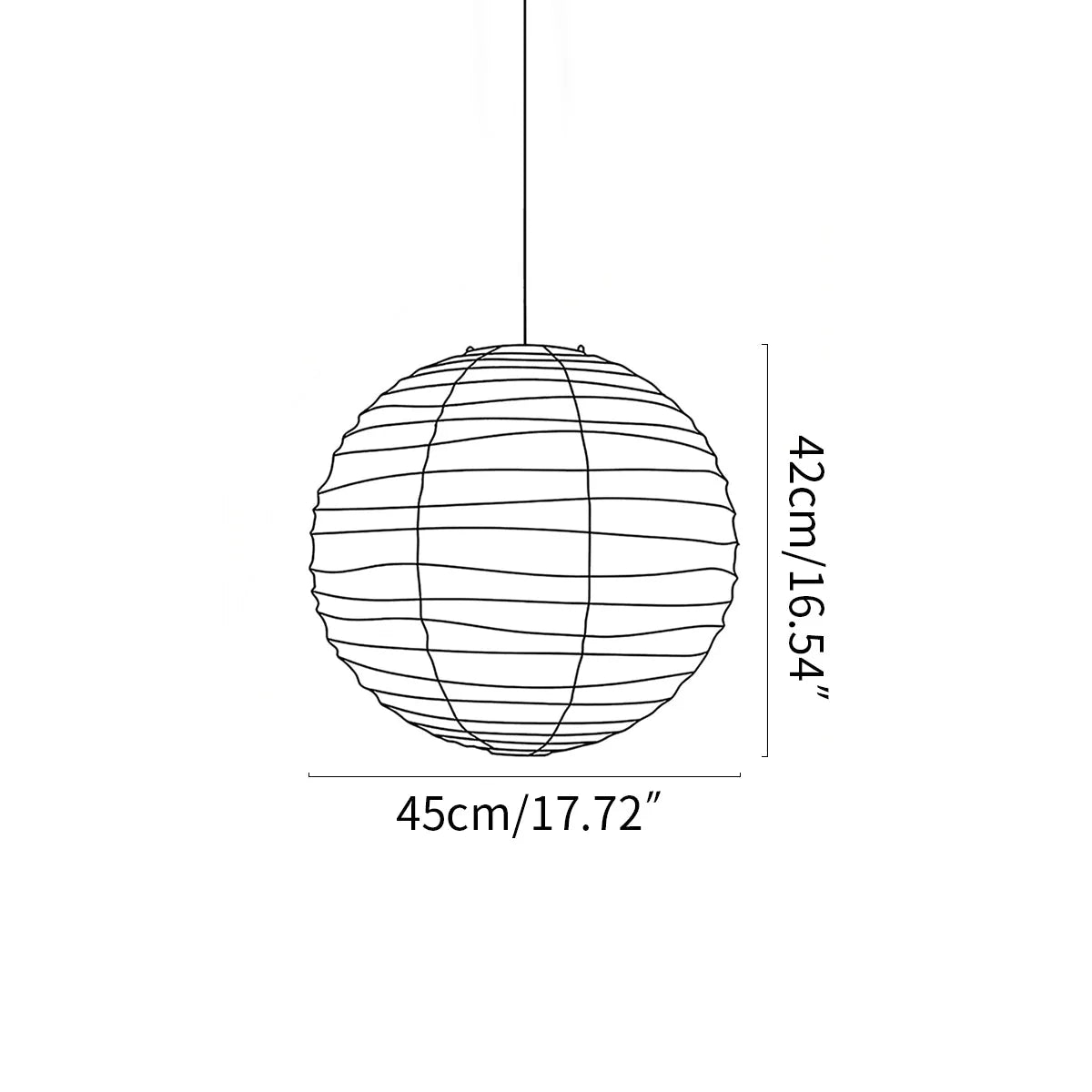 Lampa Wisząca Japandi Kula z Papieru Ryżowego - 21