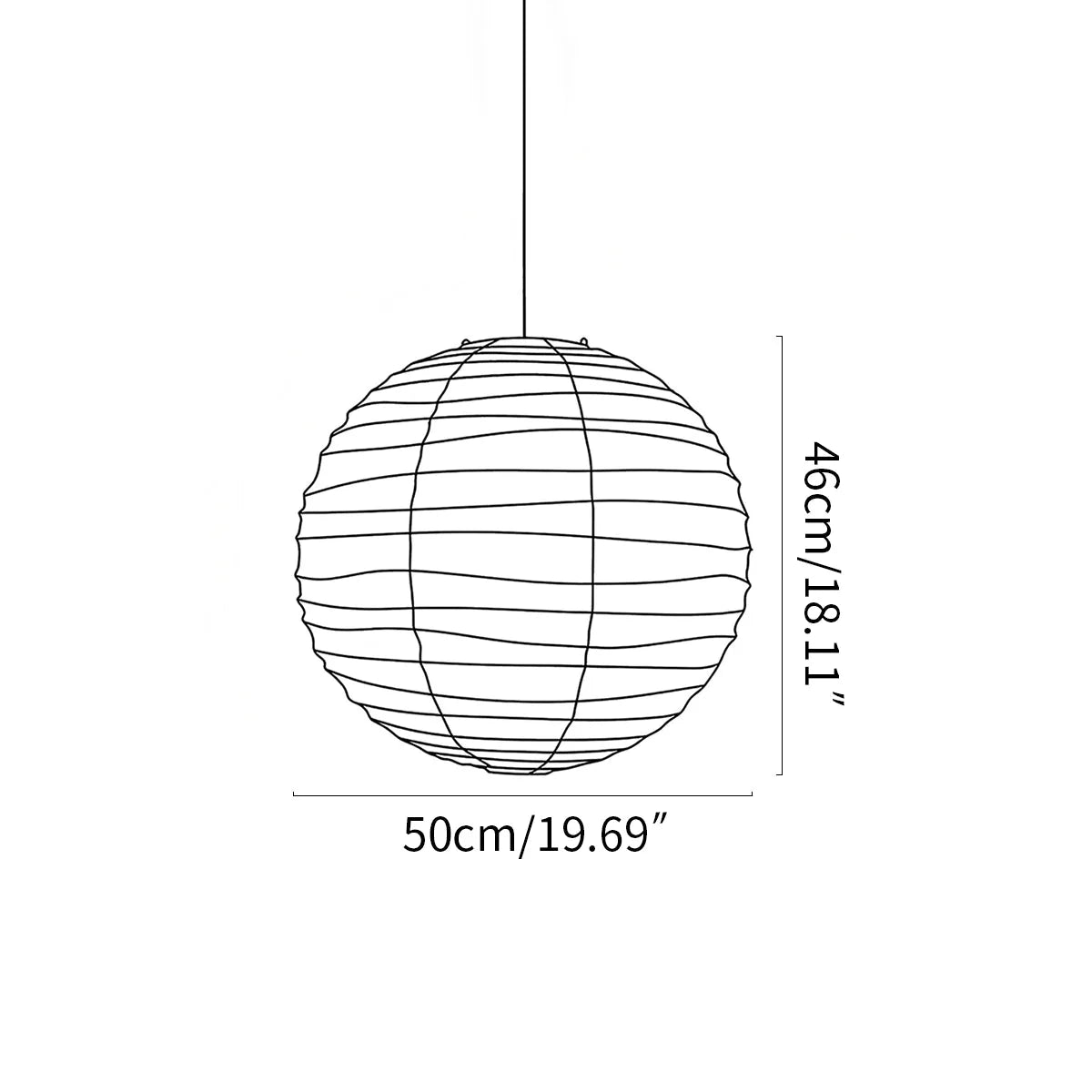 Lampa Wisząca Japandi Kula z Papieru Ryżowego - 22