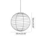 Lampa Wisząca Japandi Kula z Papieru Ryżowego - 23