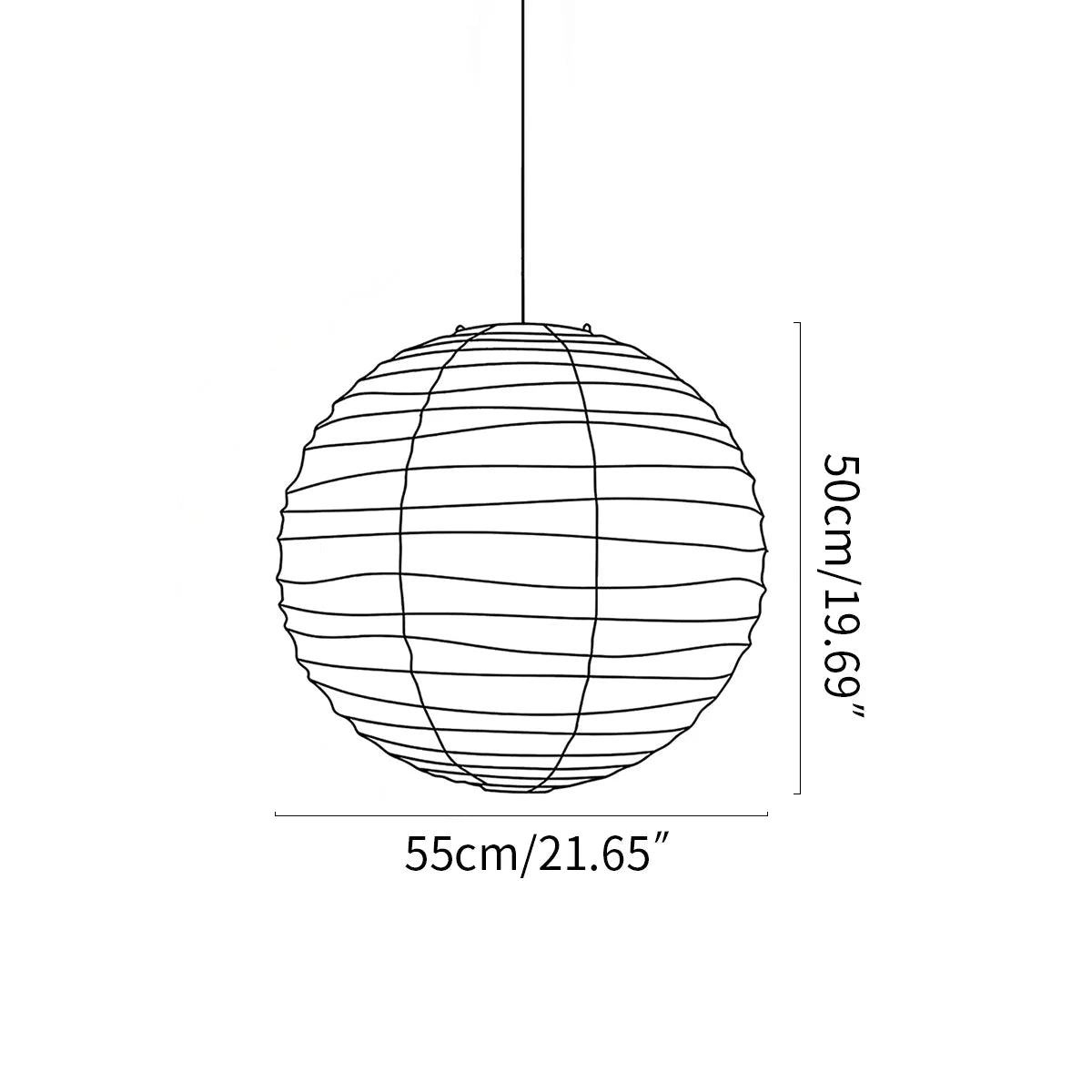 Lampa Wisząca Japandi Kula z Papieru Ryżowego - 23