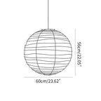 Lampa Wisząca Japandi Kula z Papieru Ryżowego - 24