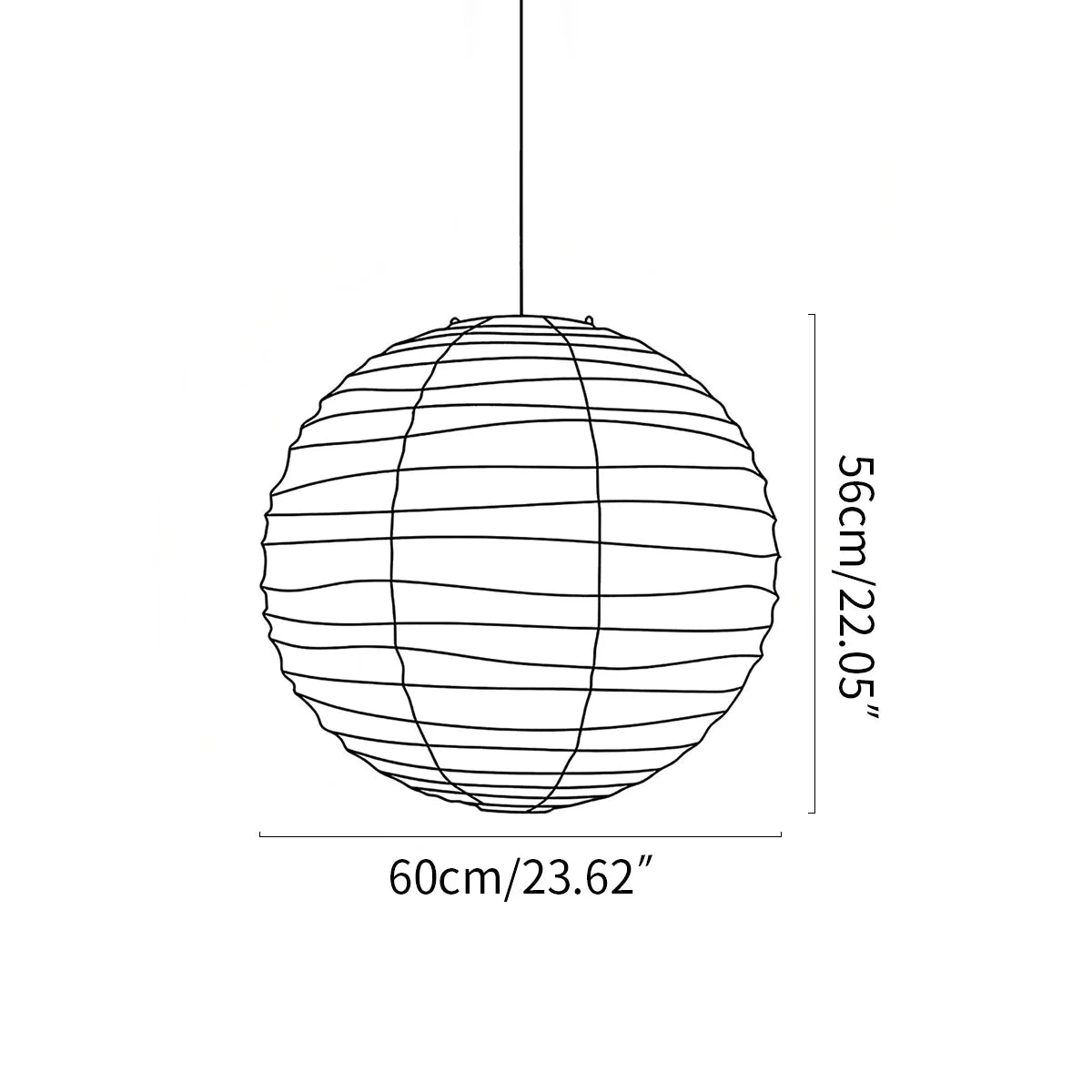 Lampa Wisząca Japandi Kula z Papieru Ryżowego - 24