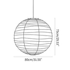 Lampa Wisząca Japandi Kula z Papieru Ryżowego - 26