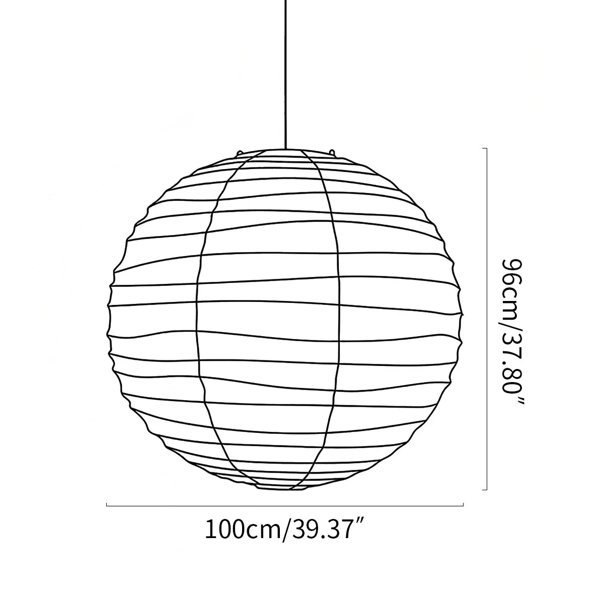 Lampa Wisząca Japandi Kula z Papieru Ryżowego - 27