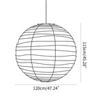 Lampa Wisząca Japandi Kula z Papieru Ryżowego - 28