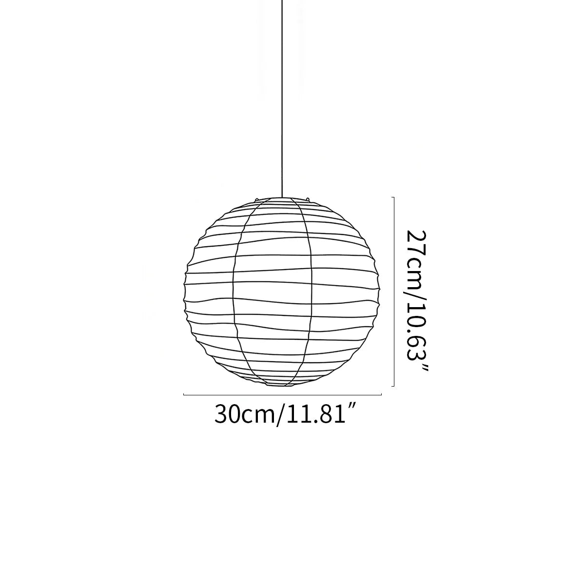 Lampa Wisząca Japandi Kula z Papieru Ryżowego - 5