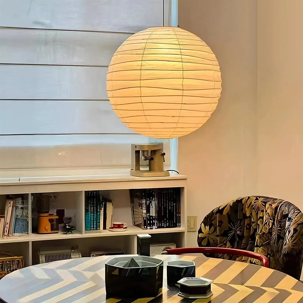 Lampa Wisząca Japandi Kula z Papieru Ryżowego - 8
