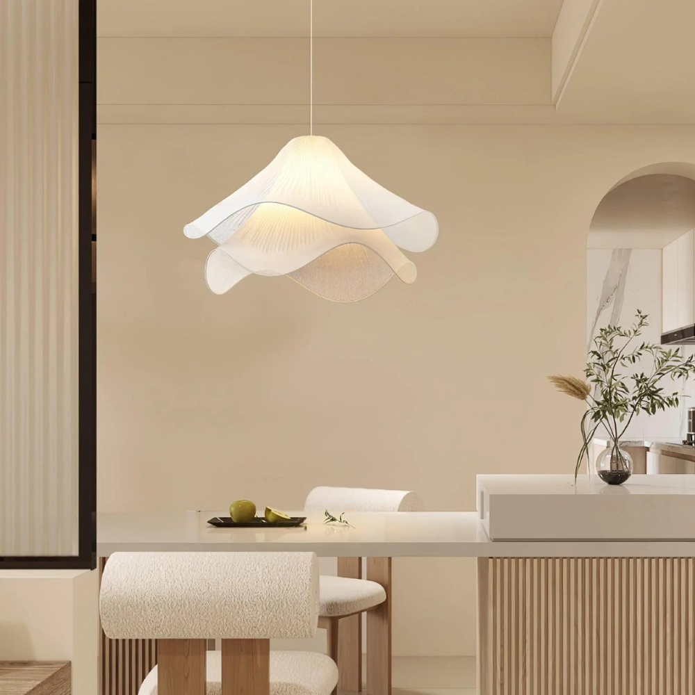 Lampa Wisząca Japandi z Falistym Abażurem - 12