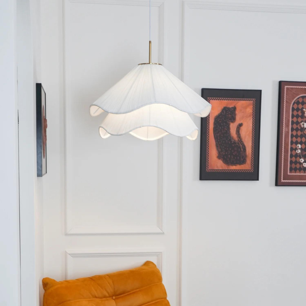 Lampa Wisząca Japandi z Falistym Abażurem - 14