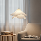 Lampa Wisząca Japandi z Falistym Abażurem