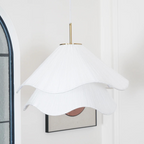 Lampa Wisząca Japandi z Falistym Abażurem - 5