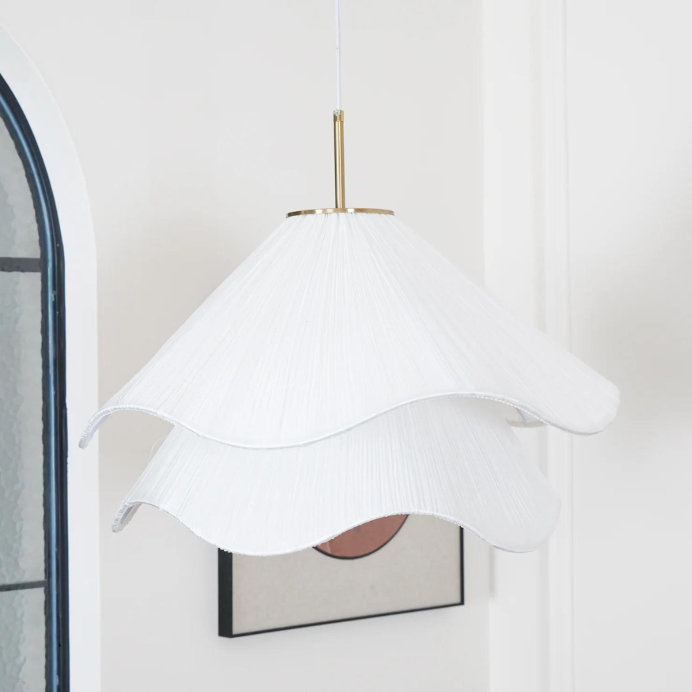 Lampa Wisząca Japandi z Falistym Abażurem - 5