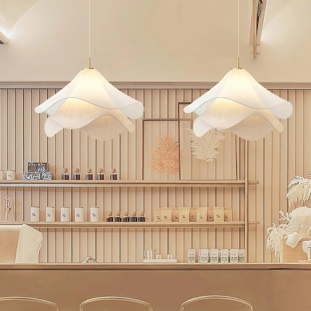 Lampa Wisząca Japandi z Falistym Abażurem - 8