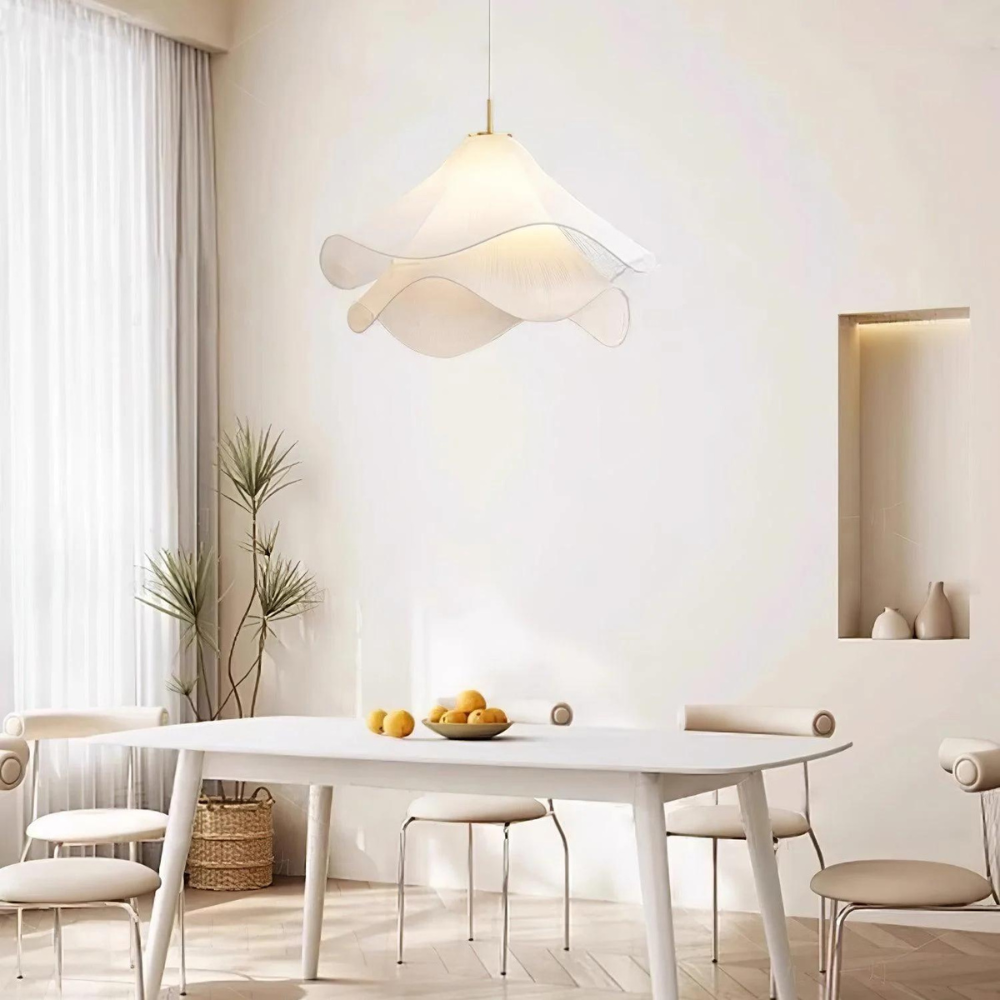 Lampa Wisząca Japandi z Falistym Abażurem - 10