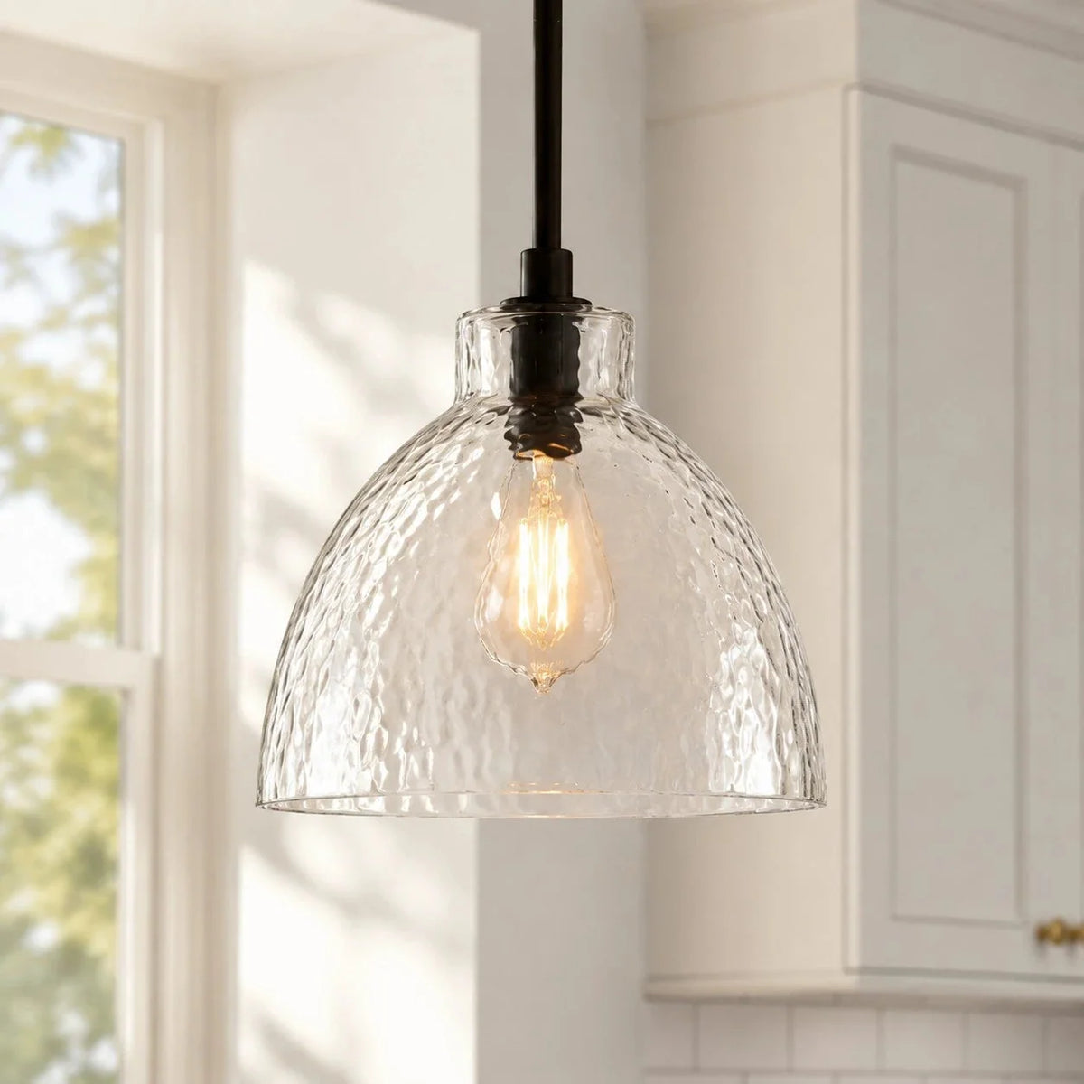 Lampa Wisząca Landelijna ze Szklanym Kloszem