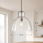 Lampa Wisząca Landelijna ze Szklanym Kloszem - 33