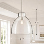Lampa Wisząca Landelijna ze Szklanym Kloszem - 34