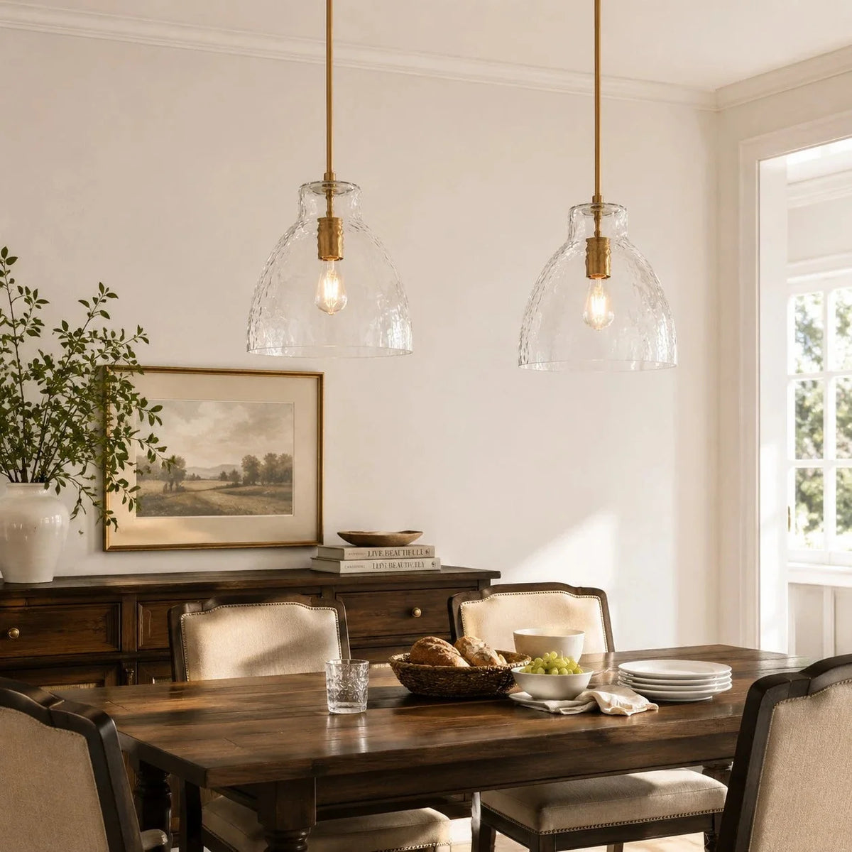 Lampa Wisząca Landelijna ze Szklanym Kloszem - 9