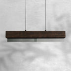 Lampa Wisząca Rustykalna z Drewnianą Belką i Szklanymi Panelami - 6