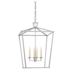 Lampa Wisząca Landelska z Otwartą Ramą Lampionową - Srebrny