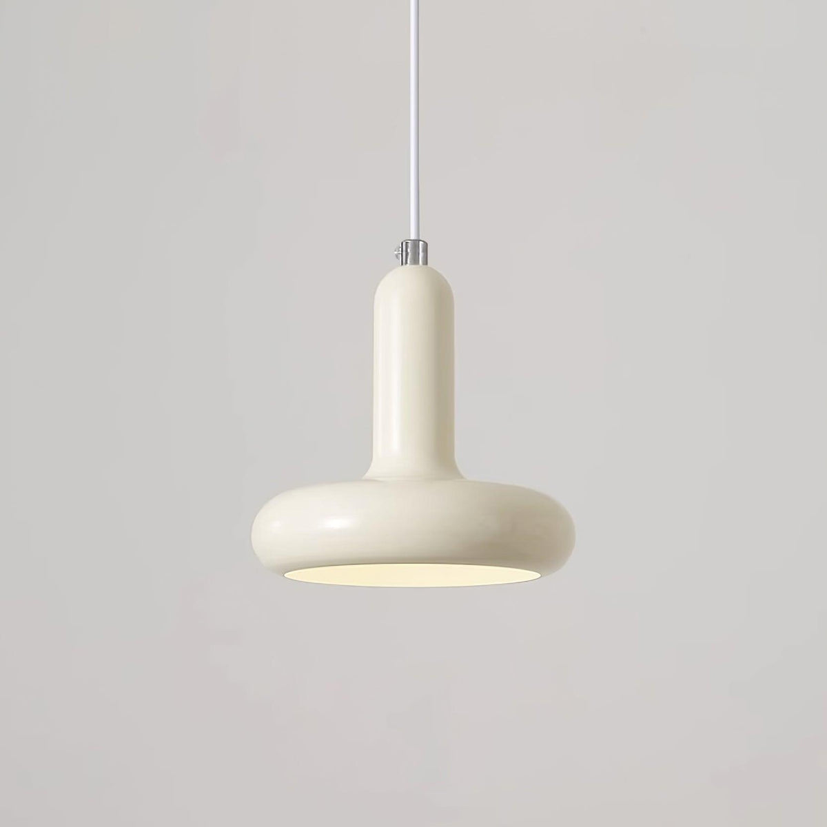 Lampa Wisząca Minimalistyczna z Okrągłym Kloszem Donut - Biały