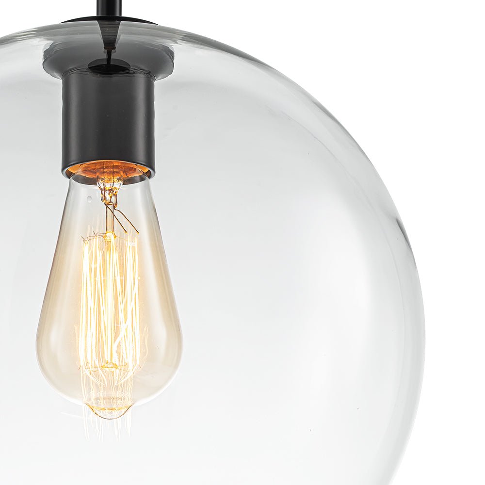 Lampa Wisząca Minimalistyczna z Szklanym Kloszem Kulistym - 11