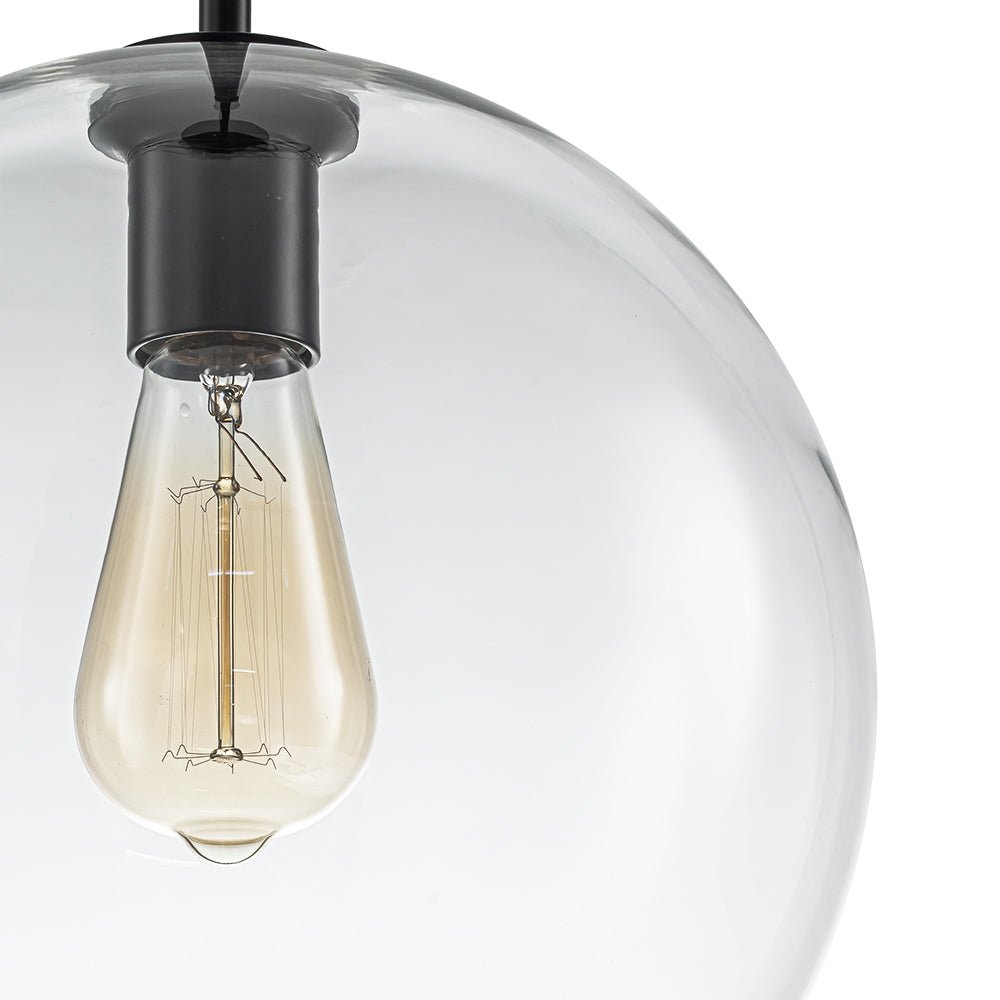 Lampa Wisząca Minimalistyczna z Szklanym Kloszem Kulistym - 12