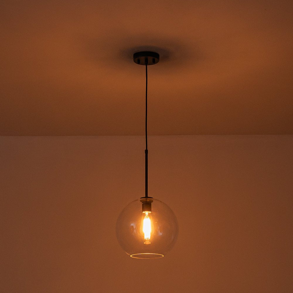 Lampa Wisząca Minimalistyczna z Szklanym Kloszem Kulistym - 14