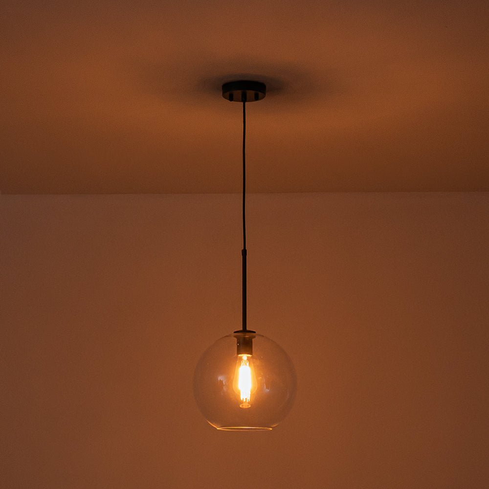 Lampa Wisząca Minimalistyczna z Szklanym Kloszem Kulistym - 15