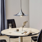 Lampa Wisząca Minimalistyczna z Rzeźbiarskim Kloszem - 9